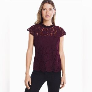 Lace Burgundy Top